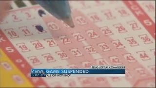 Texas Lottery suspends sales of All or Nothing game