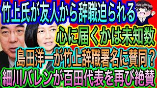 【日本保守党】友人にも辞職迫られる竹上裕子！響くかは未知数／島田洋一が竹上辞職署名に賛同？細川バレンタインが百田代表を再度絶賛
