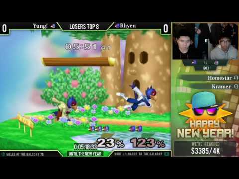 Melee @ the Balcony 78 - Losers Top 8 ft. Yung! (Falco) VS Rhyen (Falco)