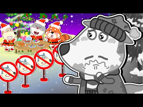 Papa Wolf darf nicht zur Weihnachtsfeier! Teilen ist wichtig! | Mama Wolf Kinder-Cartoon