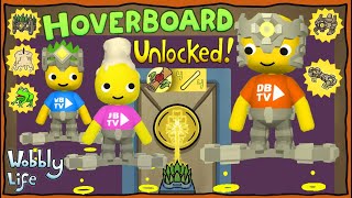 WE UNLOCKED A HOVERBOARD, ARMOUR HELMET, TRIAL HAT, CANDLE HAT & FROG HAT IN WOBBLY LIFE NEW UPDATE