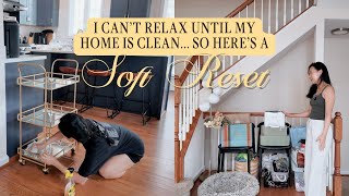 SOFT HOME RESET 🫧 Declutter & reorganize with me (my kitchen, catch all corner, etc.) + a lil 🍸