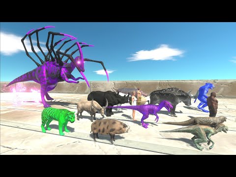 Escape from PURPLE ALIEN PARASAUROLOPHUS - Escape from Monster Animal Revolt Battle Simulator