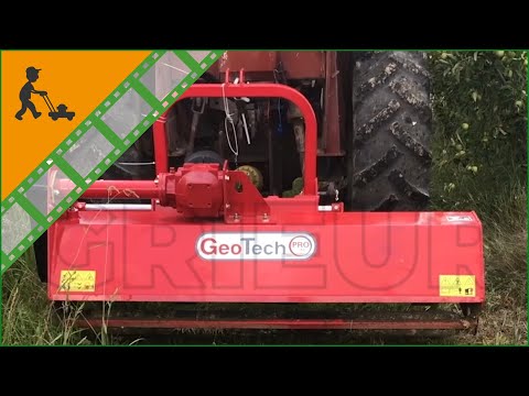 GeoTech Pro MFM175-H hydraulic side shift tractor flail mower - Customer's operating video