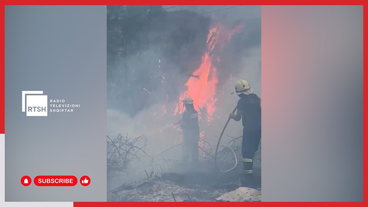 Zjarr i përmasave të mëdha në Gjirokastër, rrezikohen banesat dhe fabrika e ujit