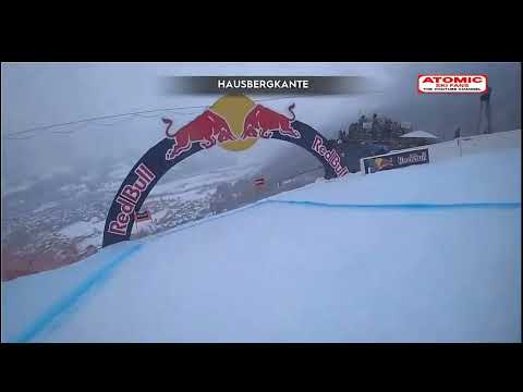 The Streif - course for men's downhill race through the eyes of the camera racer Joachim Puchner