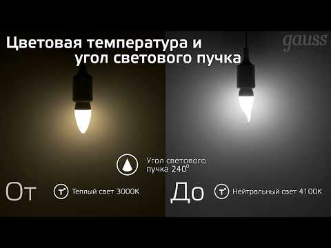 Лампа Gauss Basic Свеча на ветру 5,5W 400lm 3000K E14 LED Лампа Gauss Basic Свеча на ветру 5,5W 400lm 3000K E14 LED