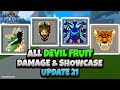 All Devil Fruit Damage and Showcase (600 Mastery) (Blox Fruits Update 21) [Roblox]