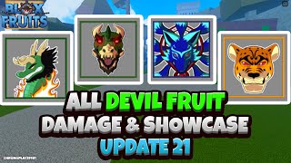 All Devil Fruit Damage and Showcase (600 Mastery) (Blox Fruits Update 21) [Roblox]