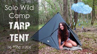 Cosy Tarp Tent Camp In The Rain 🌧️ Wild Camping UK