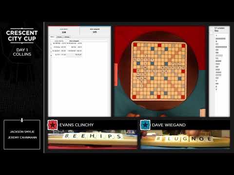 NOLA 2018 SCRABBLE CSW Round 5 Evans Clinchy vs Dave Wiegand