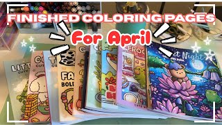 Finished Coloring Pages for April 2025 | Cute & Cozy Coloring Books
