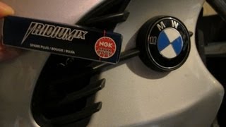 Installing NGK Iridium Extended Tip Spark Plug in BMW F650 GS motorcycle