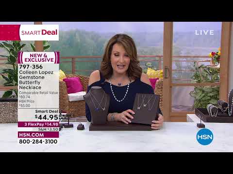 Colleen Lopez Sterling Silver Gemstone Butterfly Necklace