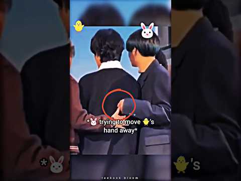 Jungkook 🐰 tried to push Jimin's hand to hold Taehyung🤣‼️ but failed 😆 #shorts #taekook