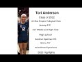 Tori Anderson ASEVC 16 Premier Middle Blocker/Right Side Hitter 2020 Volleyball Highlights 