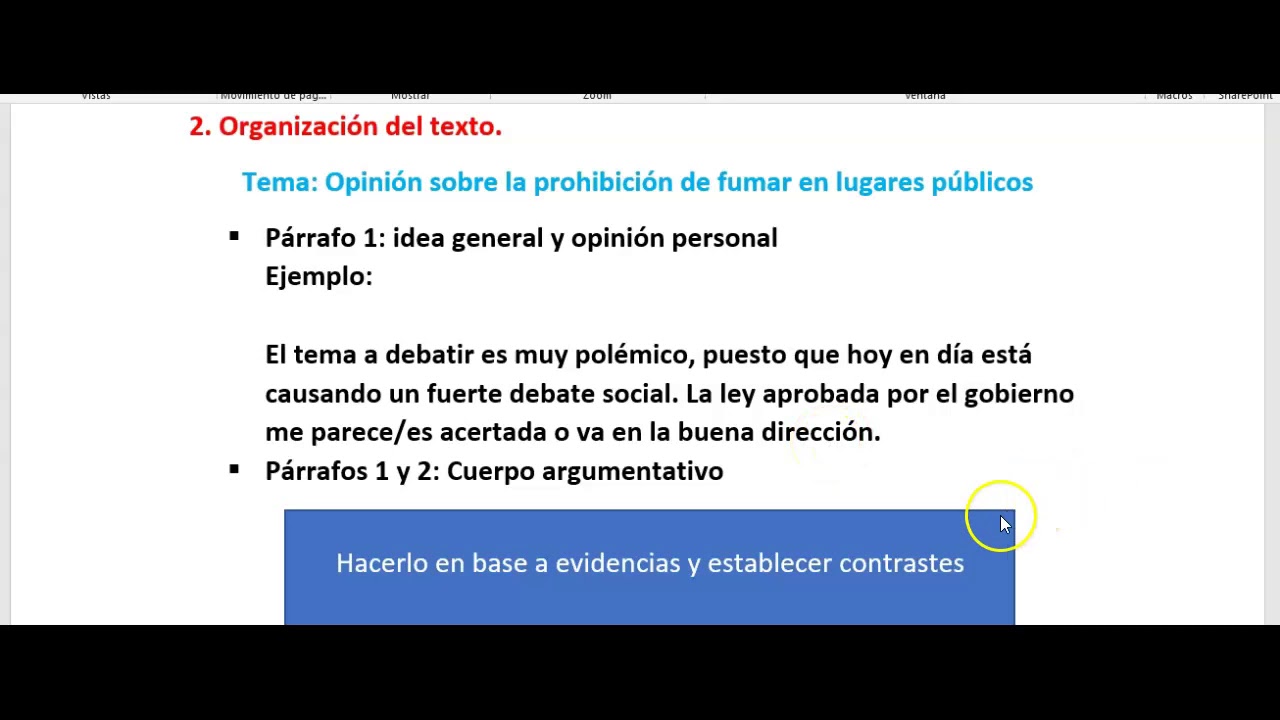 Texto argumentativo para pruebas de acceso y selectividad
