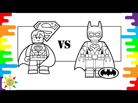 LEGO Spiderman VS Batman Coloring | Lego Coloring | Janji - Heroes Tonight (feat. Johnning)