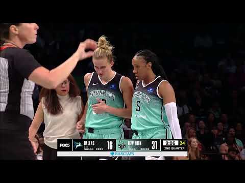 🤕 Fiebich INJURES RIBS after hard screen, did not return | New York Liberty vs Dallas Wings WNBA