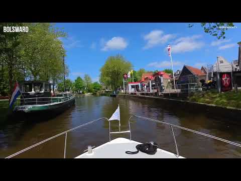 Into Bolsward - Liegeplatz suchen - REAL Sound - ASMR - Holland by Boat