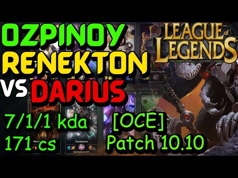 [OCE] ozpinoy Renekton vs Darius.  Patch 10.10 [20200520-1934]