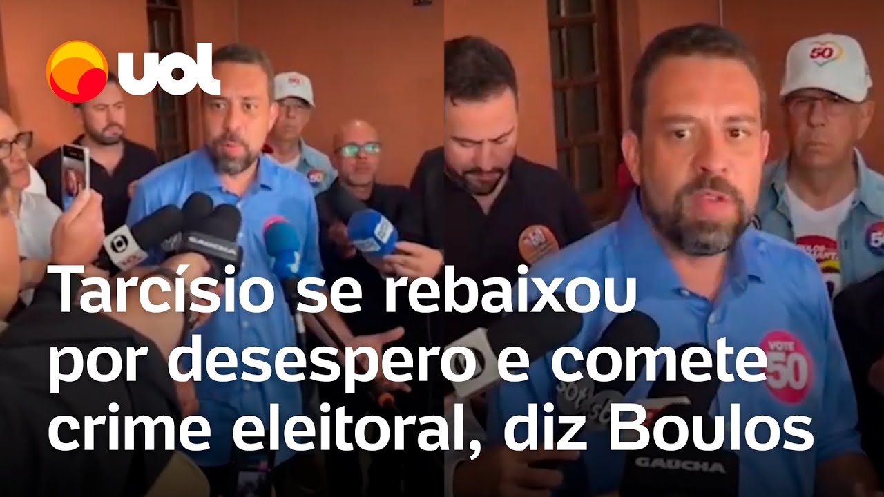 Boulos diz que Tarcísio se rebaixa e tenta influenciar eleitores com mentira sobre PCC: 'Desespero'