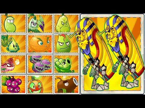 PvZ 2 Challenge - What Plant Max Level can Defeat 6 Pharaoh Zombie using only 1 plant food?