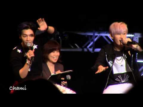 【Fancam】140901  Skeleton Release Event Part2   Practice of Wonderland Rap♬*  SJ D&E
