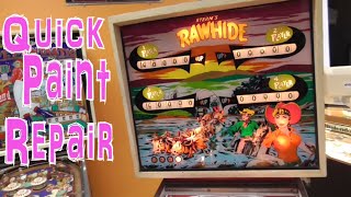 The Beautiful Backglass & Backbox Repair On Stern's 1977 RAWHIDE Electromechanical Pinball Machine!