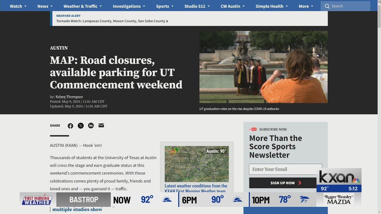 Here's a look at road closures, available parking for UT Commencement weekend