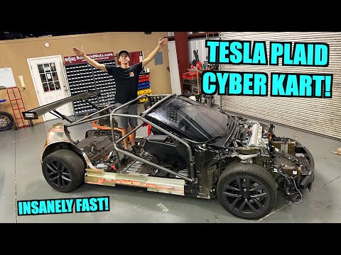 Introducing E-ROY The World's First Tesla Plaid CYBER KART!