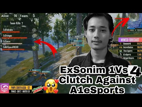 ExSonim 1 Vs 4 Clutch Against A1eSports In Pmpl Final