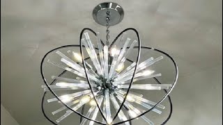 Vezzio Black and Gold Crystal Foyer Entryway Chandelier 12 Light Review