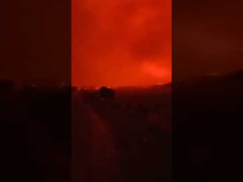 A forest fire in Salsacate, Cordoba, Argentina  November 12, 2022