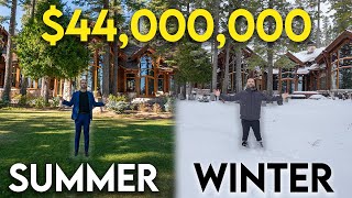 Touring a $44 Million Dollar Lake Tahoe Mega Mansion | Summer VS Winter