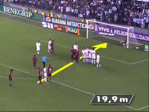 Gol de falta Ronaldinho x Santos