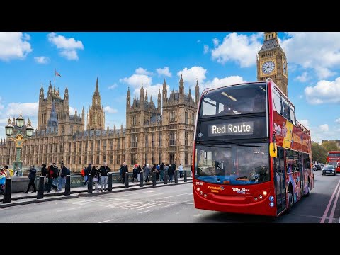 🇬🇧 LONDON Sightseeing Bus Tour 4K, UK