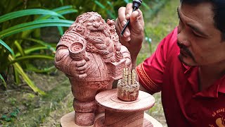 10 Days Carving Harth Stonebrew out of Wood - Hearthstone - ingenious woodworking chainsaw skill