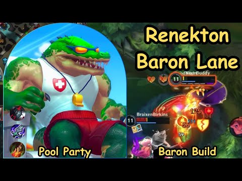 RENEKTON VS PANTHEON BARON LANE MATCH UP, LONG RALLY TEAM FIGHT | SOLO PLAYER BARON LANE | WILD RIFT