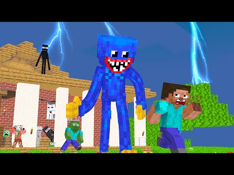 Monster School : Funny Huggy Wuggy  - Minecraft Animation