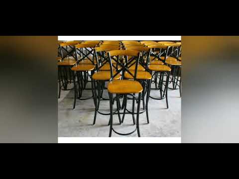 Stackable metal cushion dining chair