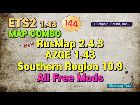How to make ETS2 1.43 New RusMap 2.4.3 Map Combo | Southern Region 10.9, Roex 2.8 | All Free Mods