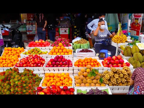 Beautiful Colorful & Delicious!! Exploring Phnom Penh Street Market - Cambodian Street Food Tour