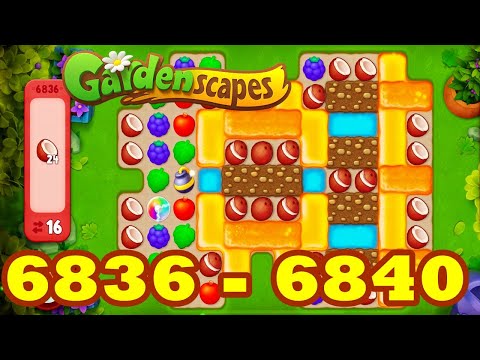 Gardenscapes Level 6836 - 6840 HD Walkthrough | 3 - match | gameplay | android | 6837 | 6838 | 6839