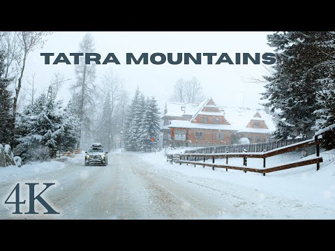 Driving in the Snowstorm 🌨️ Tatra Mountains 🏔️ from Zakopane 🇵🇱 to the Slovak Tatras 🇸🇰 ASMR 4K