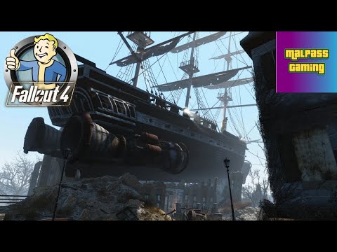 Fallout 4 Survival Let's Play Part 20 LIVE (Freeing The USS Constitution)