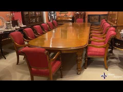 Antique 16ft Pollard Oak Victorian Extending Dining Table