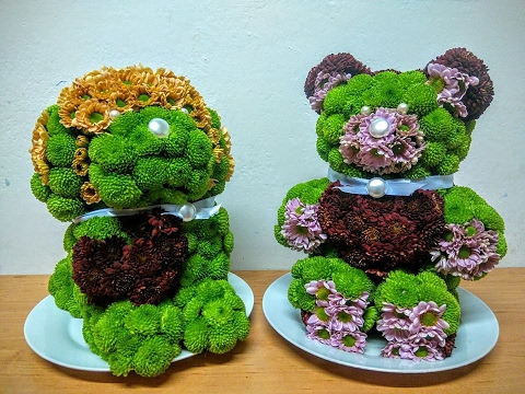 Floral Puppy (on the left side) - DIY