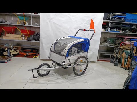 2-in-1 bicycle trailer and jogger-Bike Trailer 2 in 1 Kids Jogger Stroller BT-2022