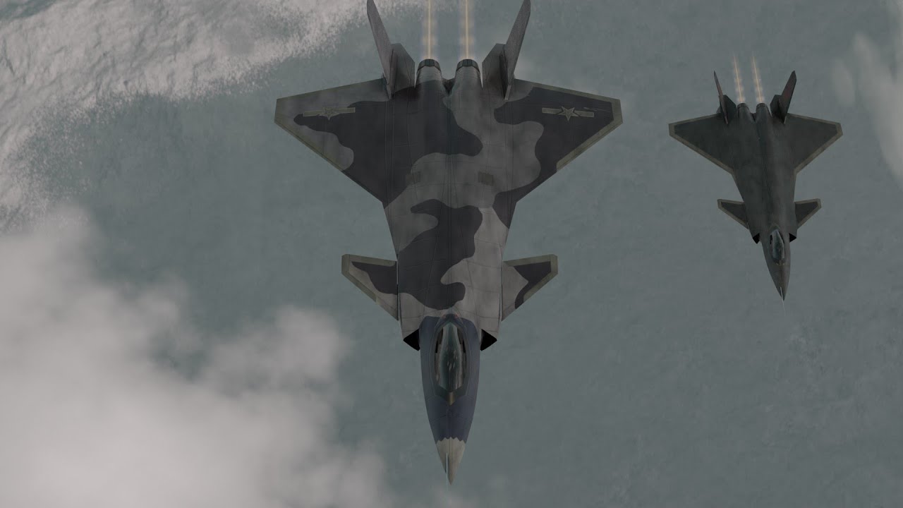 Chengdu j-20 mighty dragon lowpoly jet fighter 3D Model